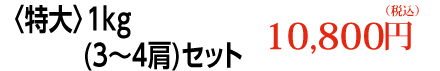 特大1kg（3～4肩）セット　10,800円（税込）