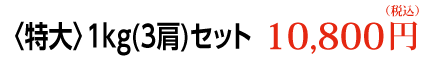 特大1kg（3肩）セット　10,800円（税込）